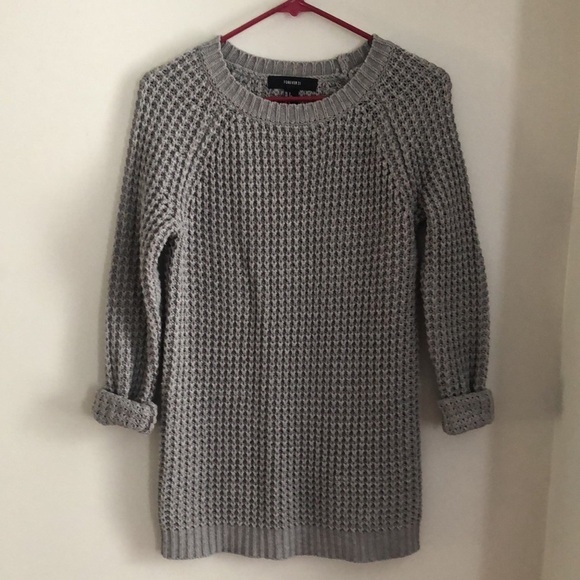 Gray  Chunky Waffle Knit Sweater Size Small - Picture 8 of 8